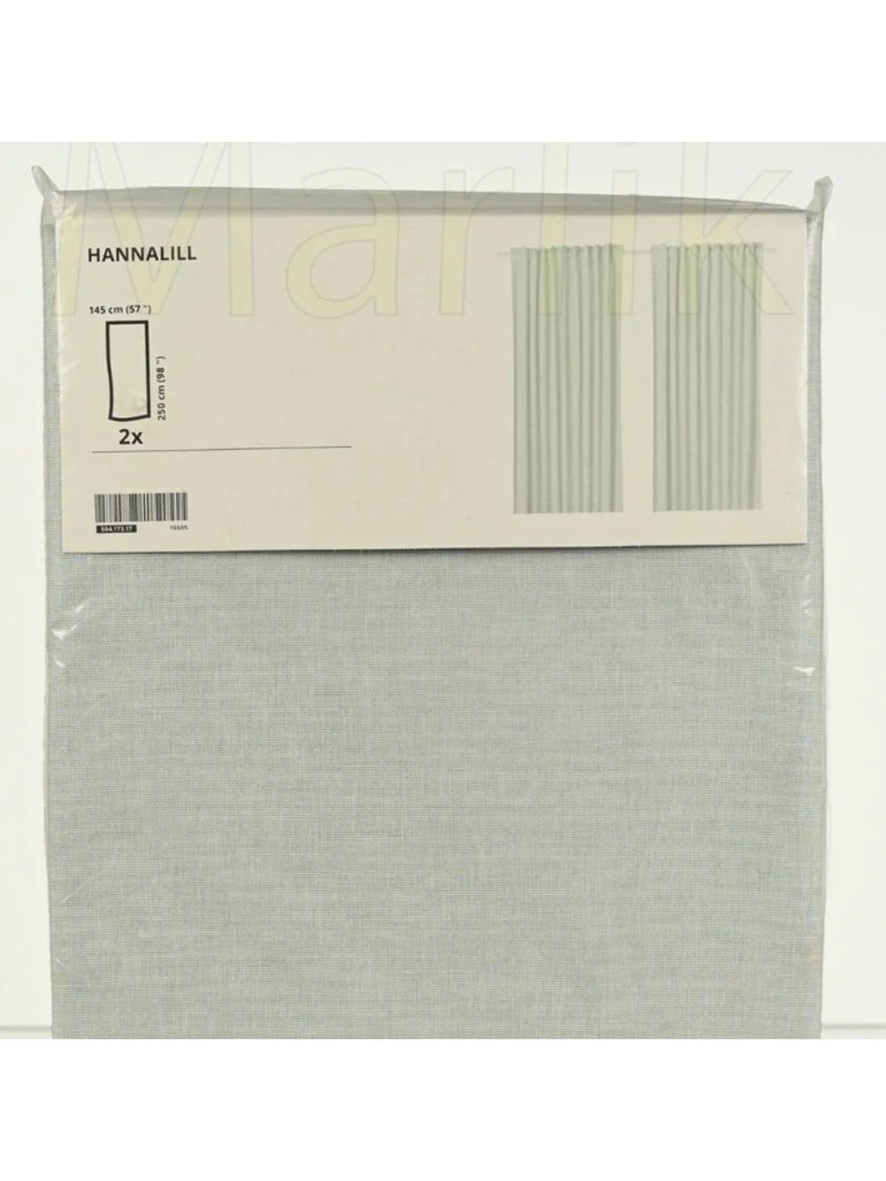 U20699 Ikea HANNALILL Curtains Light Green Two Panels 100 Cotton 57x98 G1N